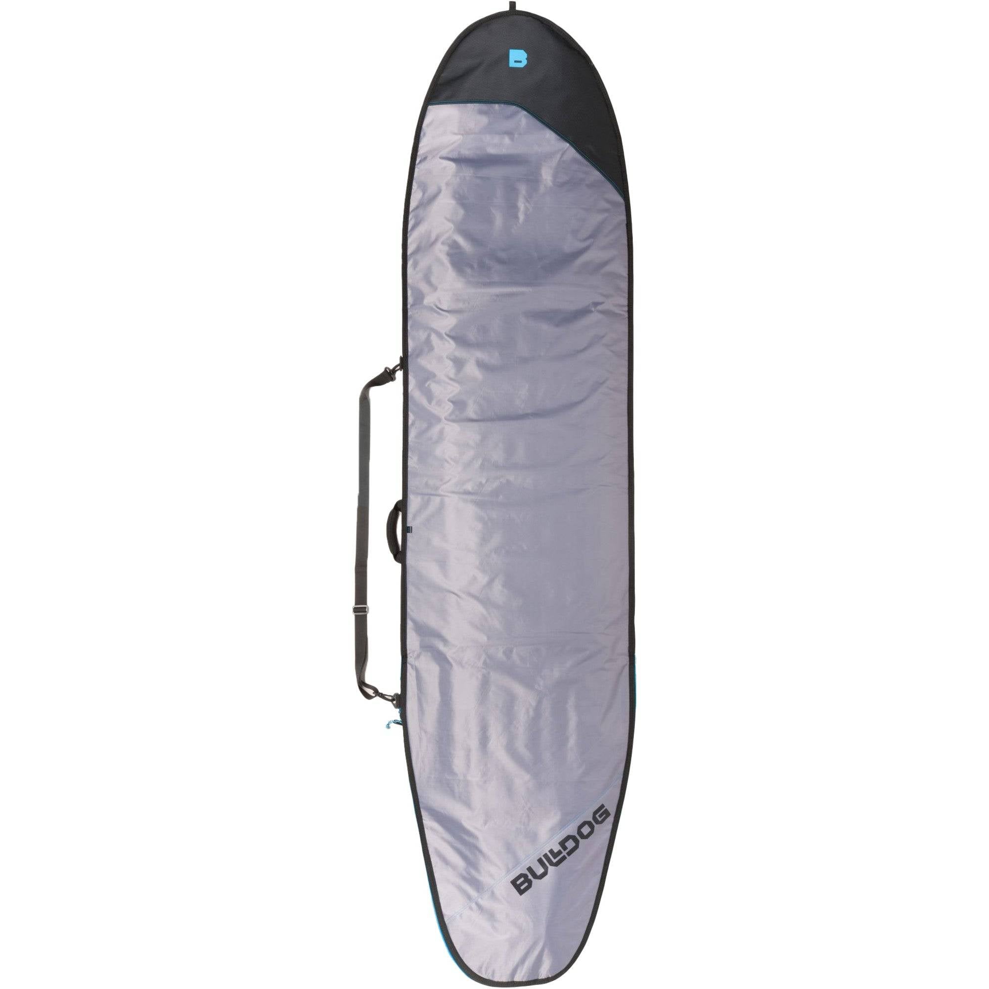 Bulldog Essentials Longboard Surfboard Bag with durable silver exterior.