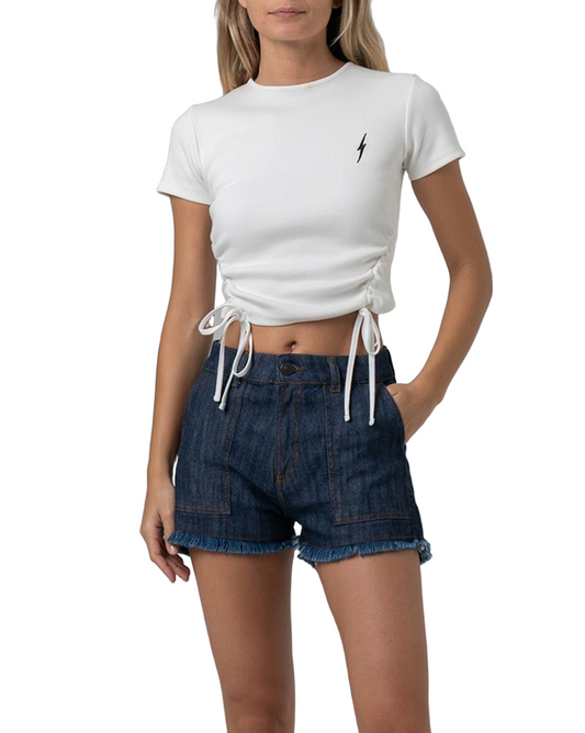 Lightning Bolt Single crop tee