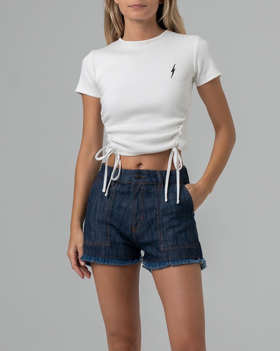 Lightning Bolt Single crop tee