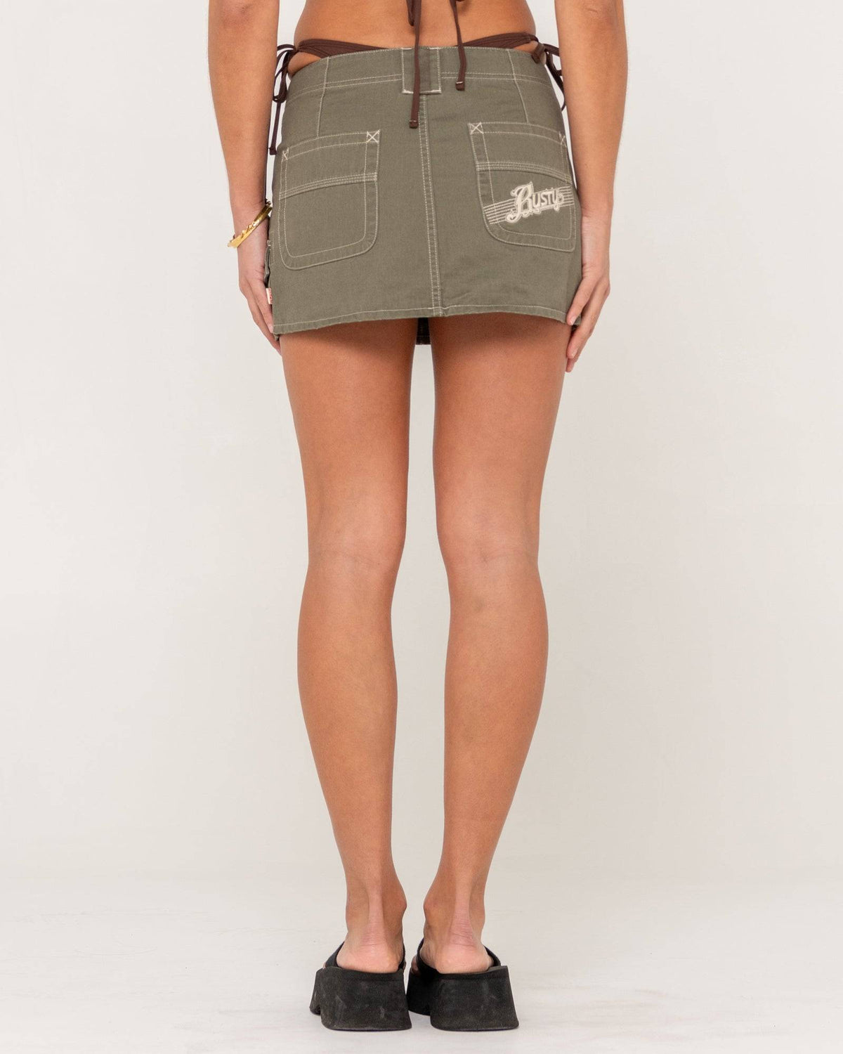 Rusty Dirtbag Cargo Low Rise Mini Skirt