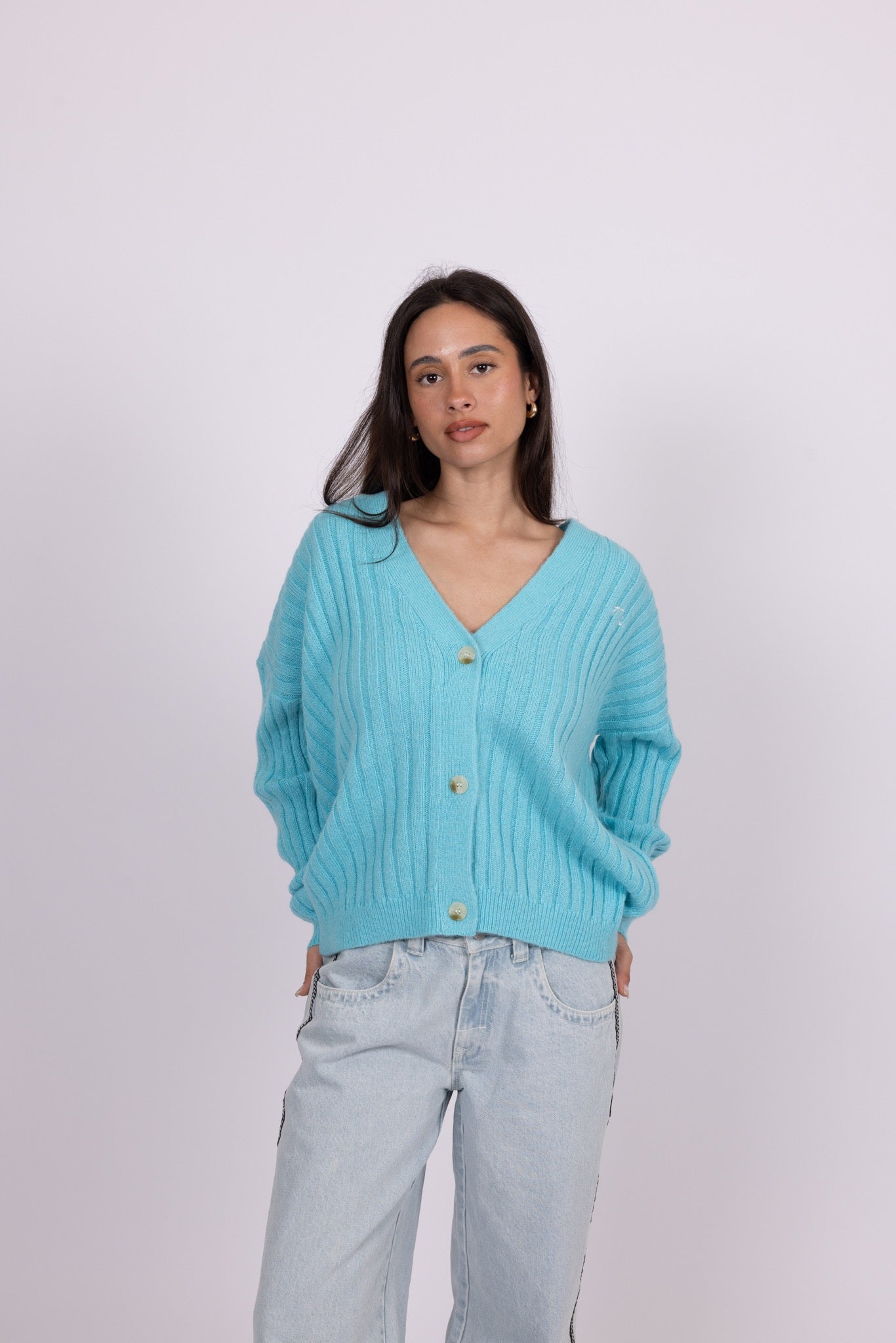 Rusty Morning golf rib cardigan