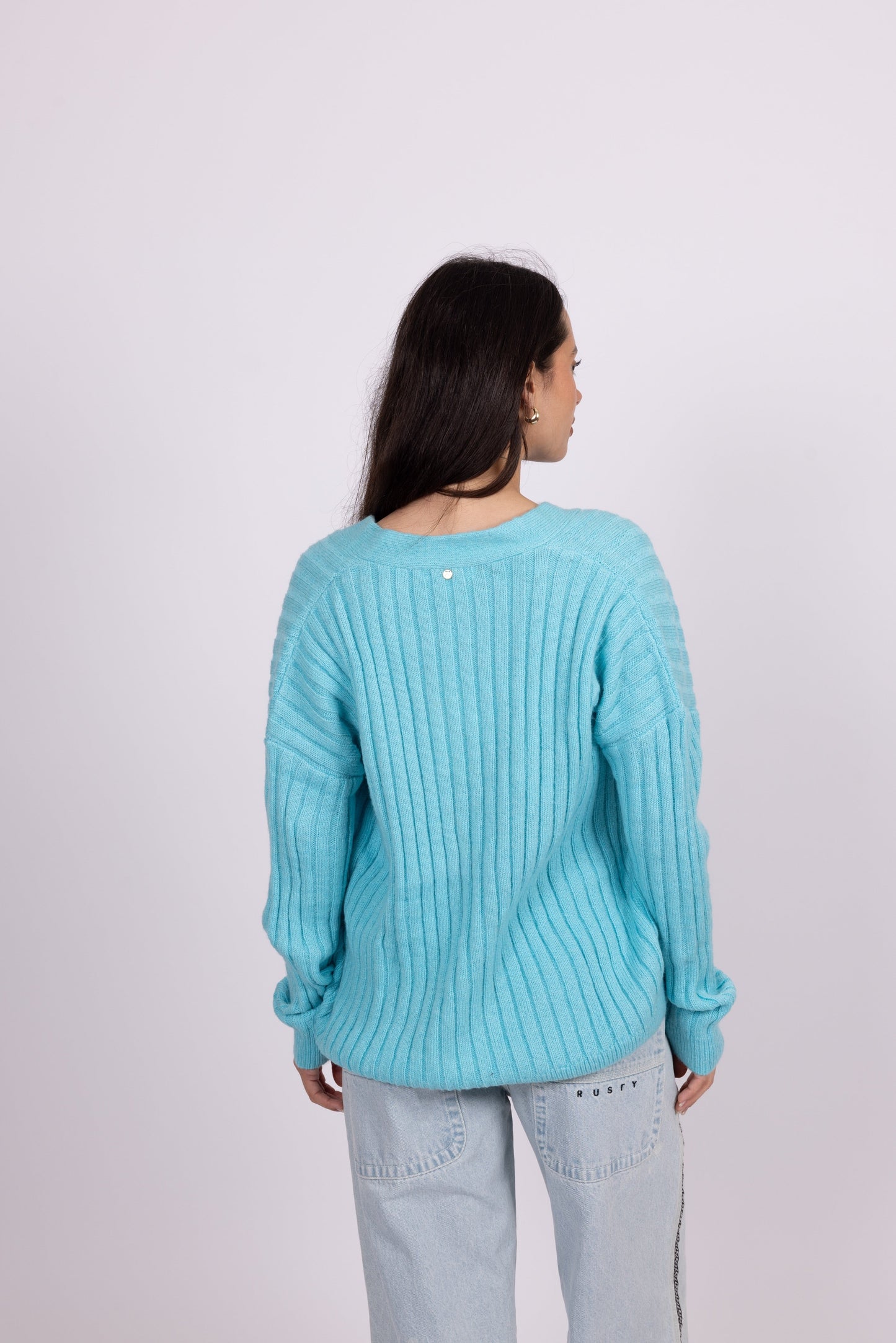 Rusty Morning golf rib cardigan