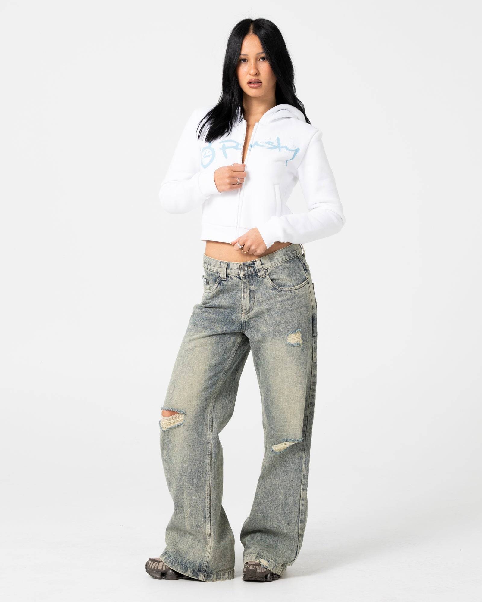 Rusty McCop Crop Zip Thru Hooded Fleece