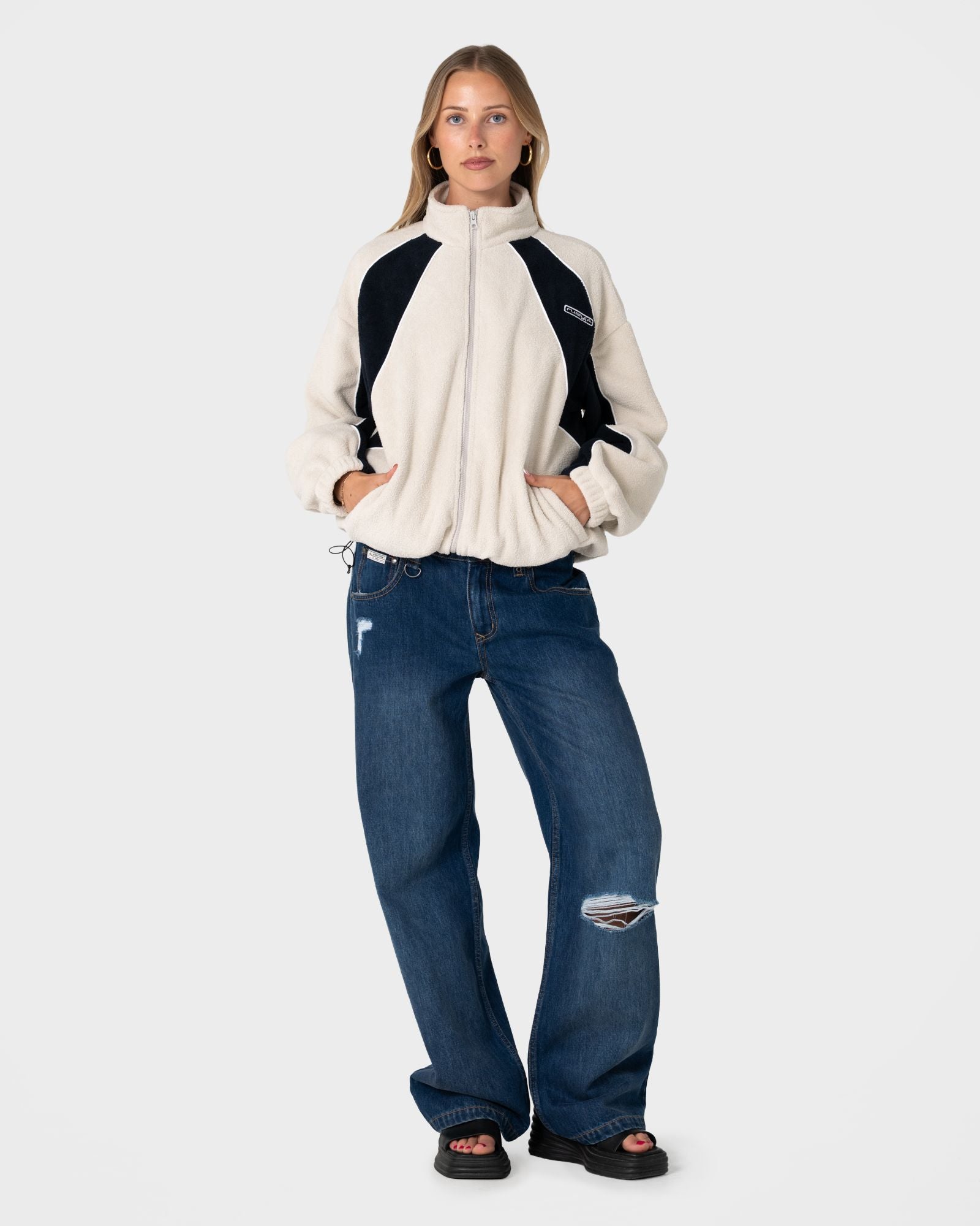 Rusty Two Tides Zip Through Sherpa Fleece