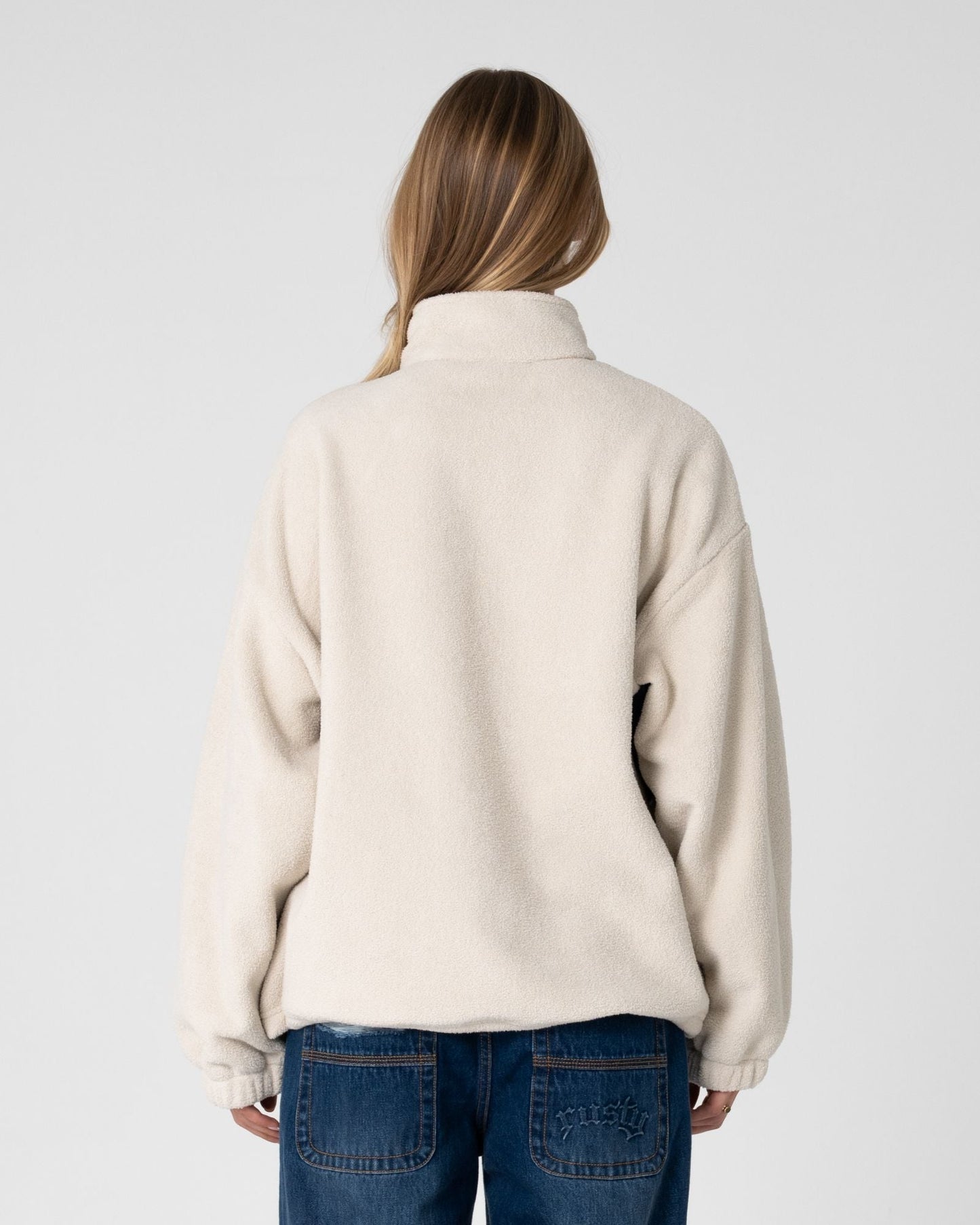 Rusty Two Tides Zip Through Sherpa Fleece