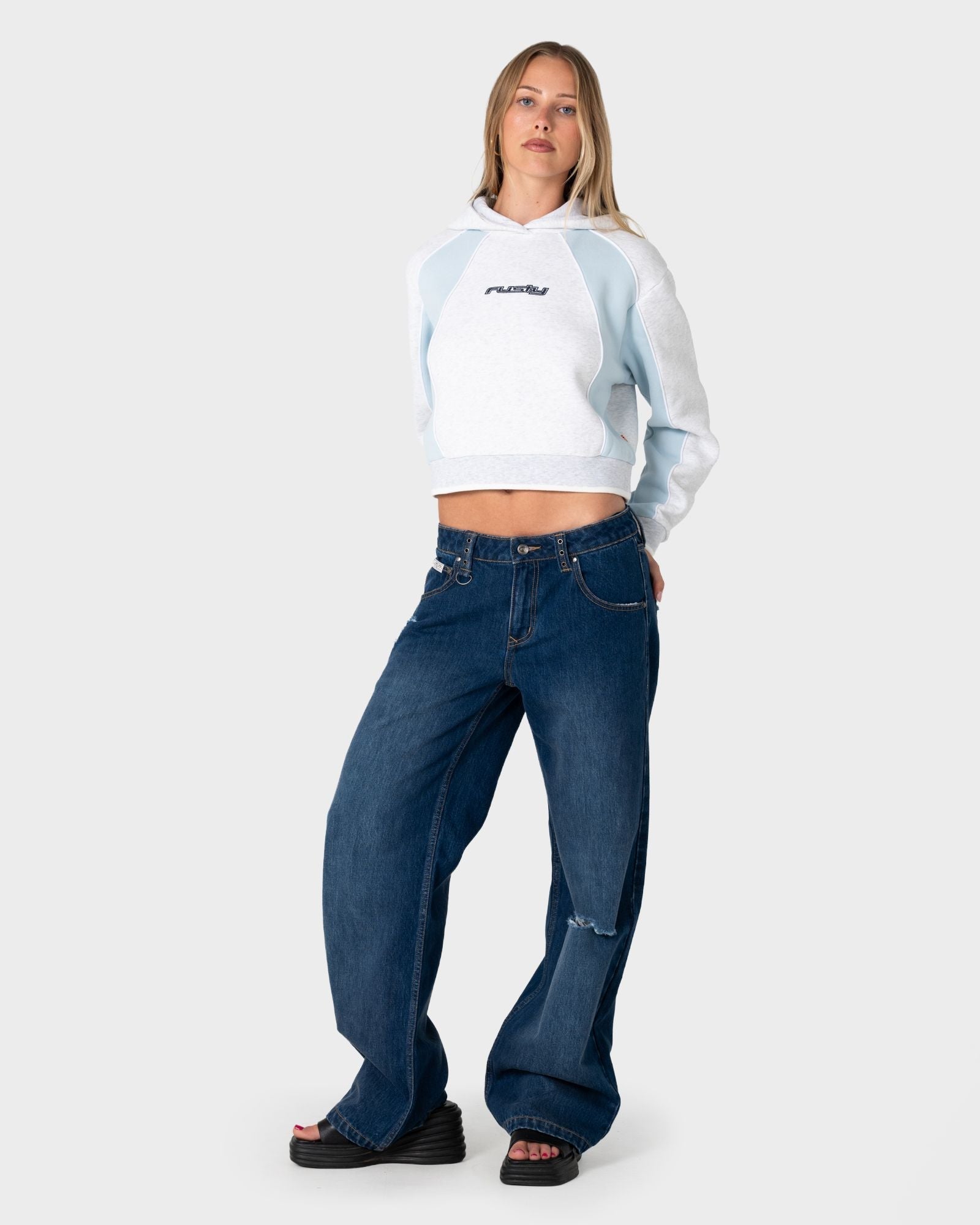 Rusty Mini Two Tides Cropped Fleece Hoodie