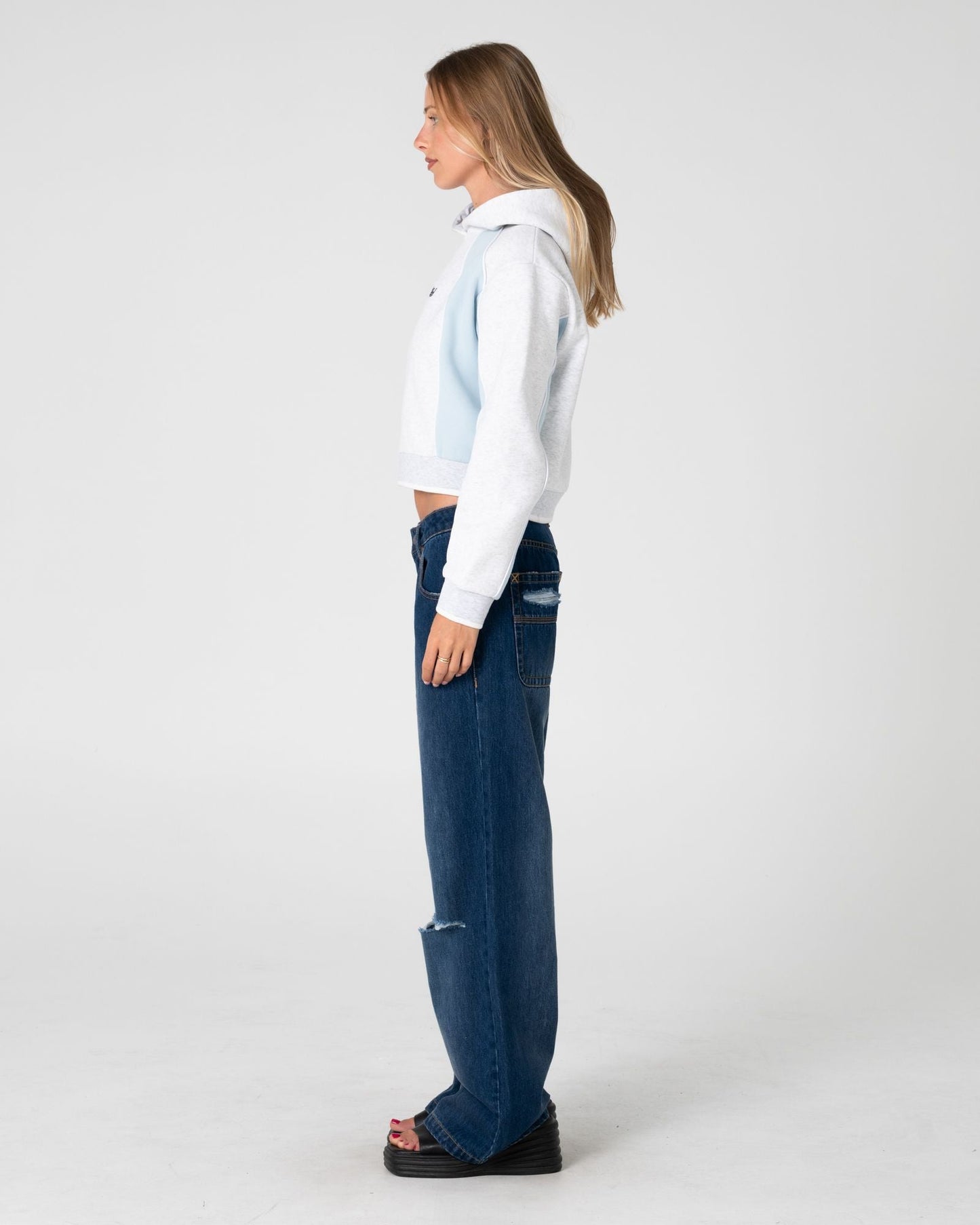 Rusty Mini Two Tides Cropped Fleece Hoodie