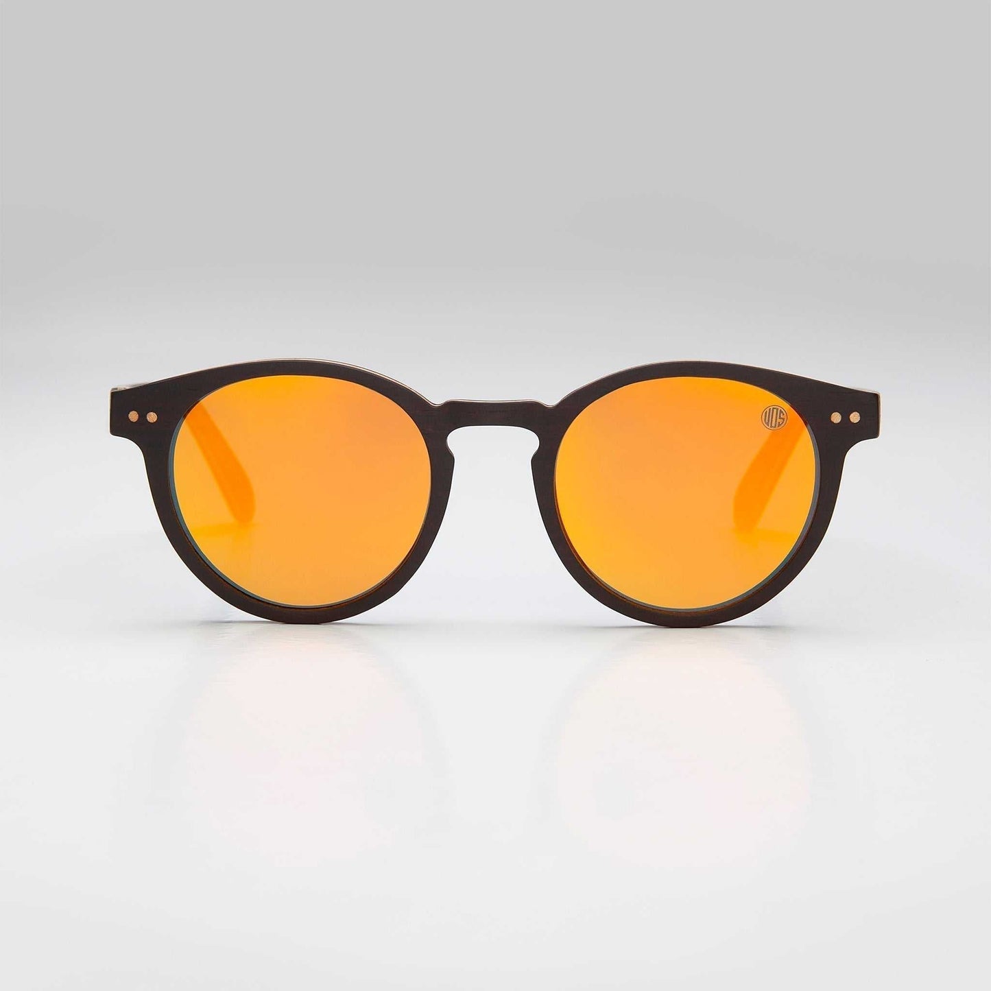 Circular Ebony Wood Sunglasses for Timeless Style