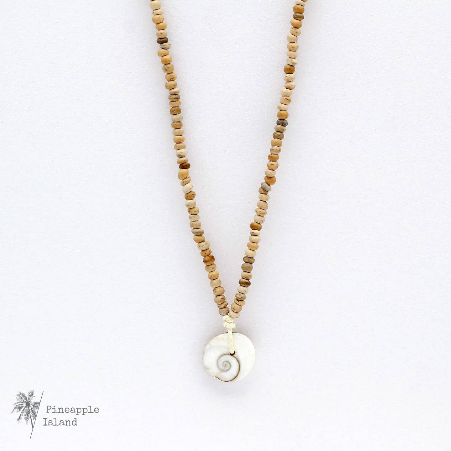 Pineapple Island Natural Wood shiva shell Choker Necklace