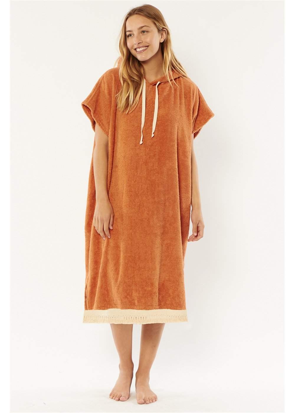 Sisstrevolution Playa rust hooded towel poncho