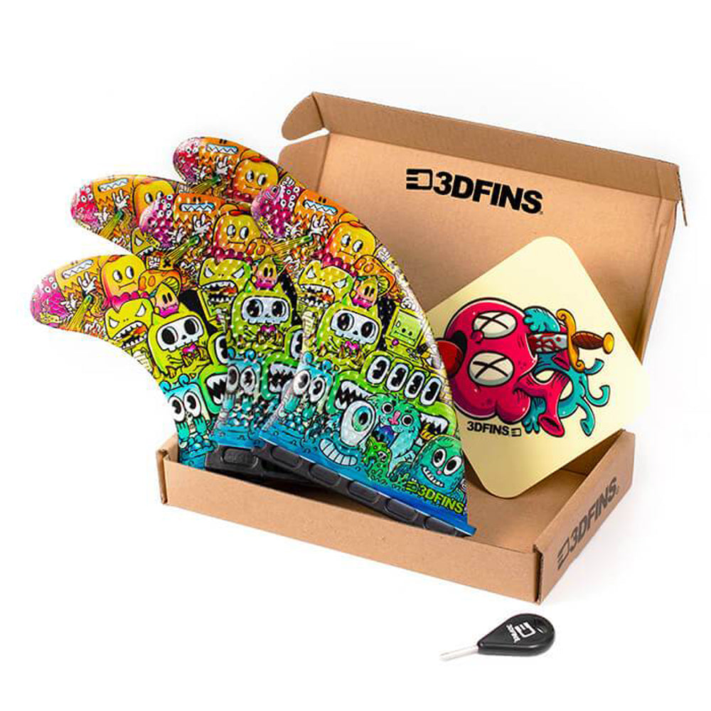 3D Fins - All Rounder 5 Fin - Medium - Monsters (FCS1/Futures)