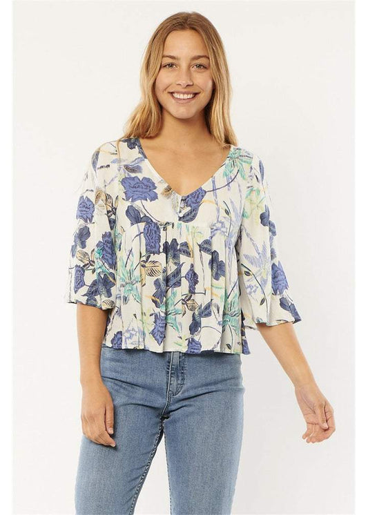 Sisstrevolution Cape may woven top - white