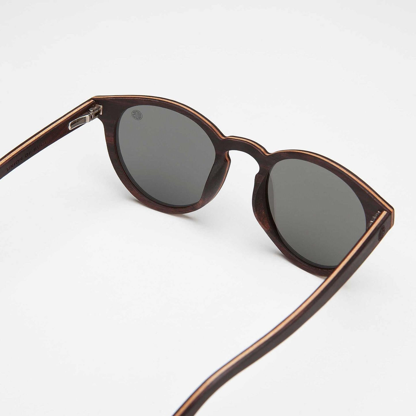 Circular Ebony Wood Sunglasses for Timeless Style