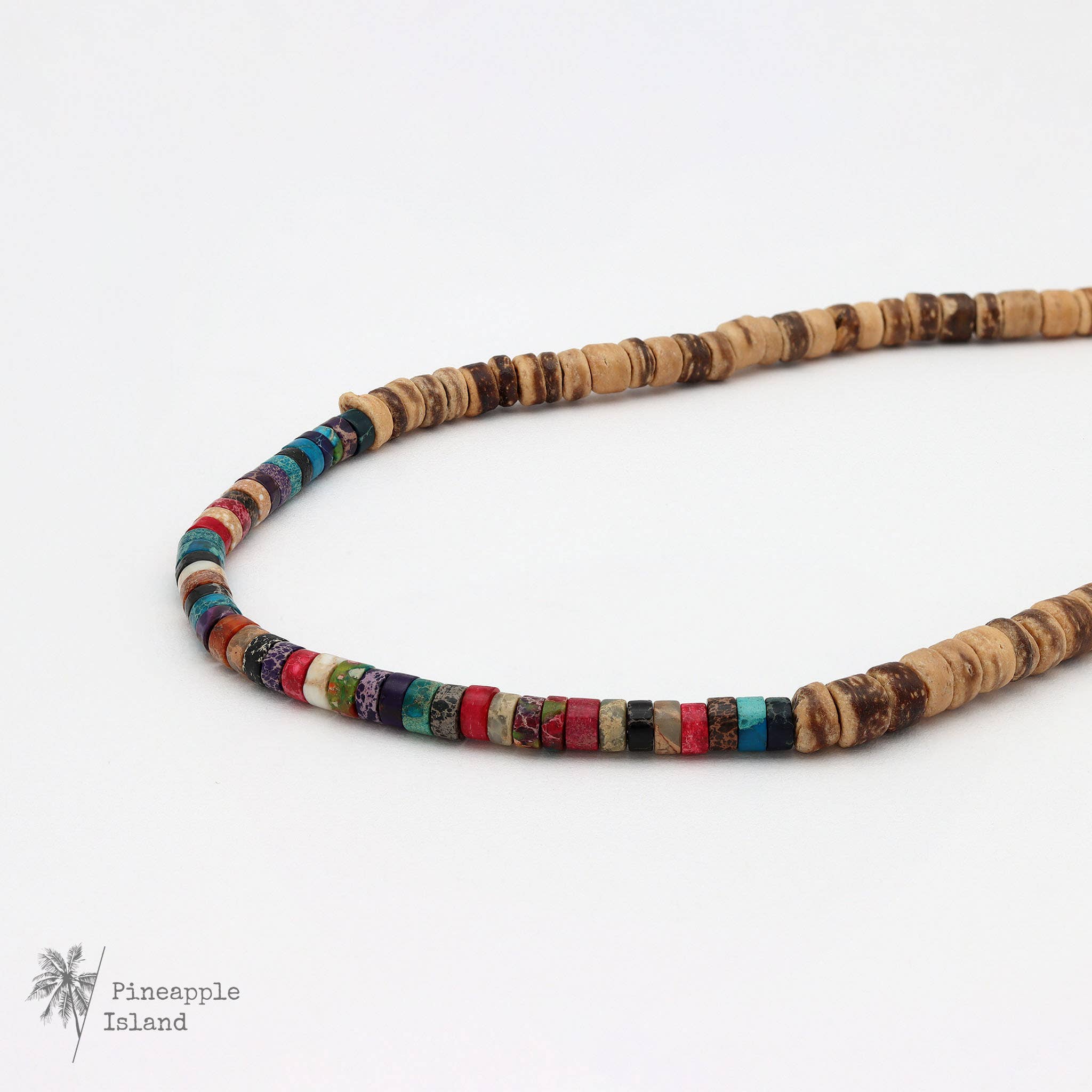 Pineapple island Koʻolau Wood Beaded Necklace