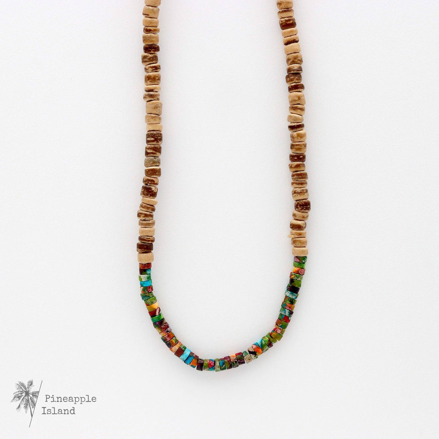 Pineapple island Koʻolau Wood Beaded Necklace