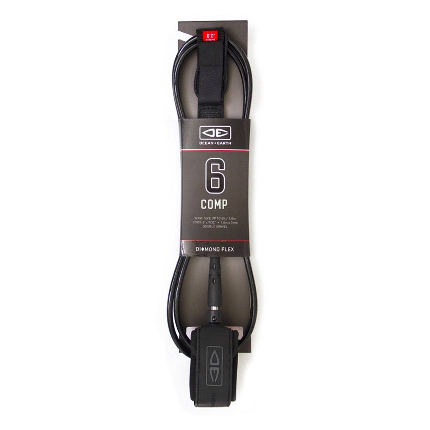 Diamond Flex Comp Surfboard Leash - 6ft Performance