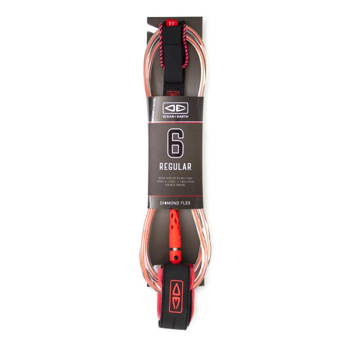 6ft Surfboard Leash - Diamond Flex Regular