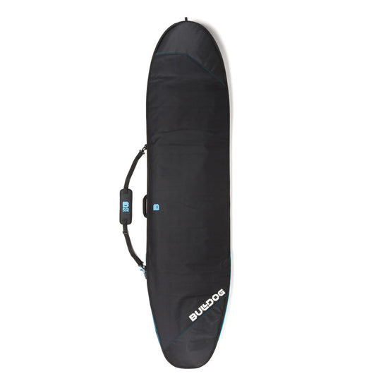 Bulldog Core Longboard Surfboard Bag 9'6, black exterior with padded strap.