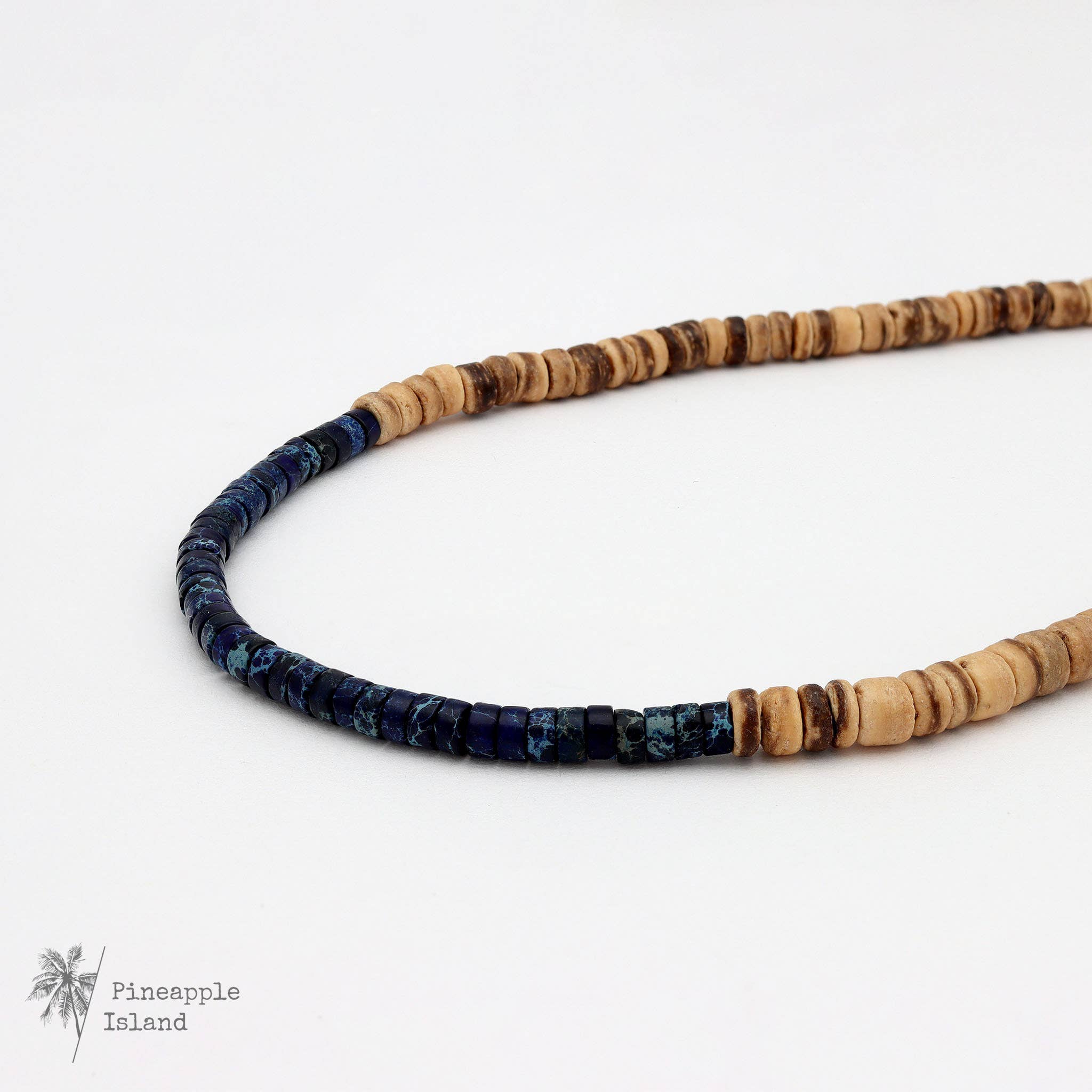 Pineapple island Koʻolau Wood Beaded Necklace