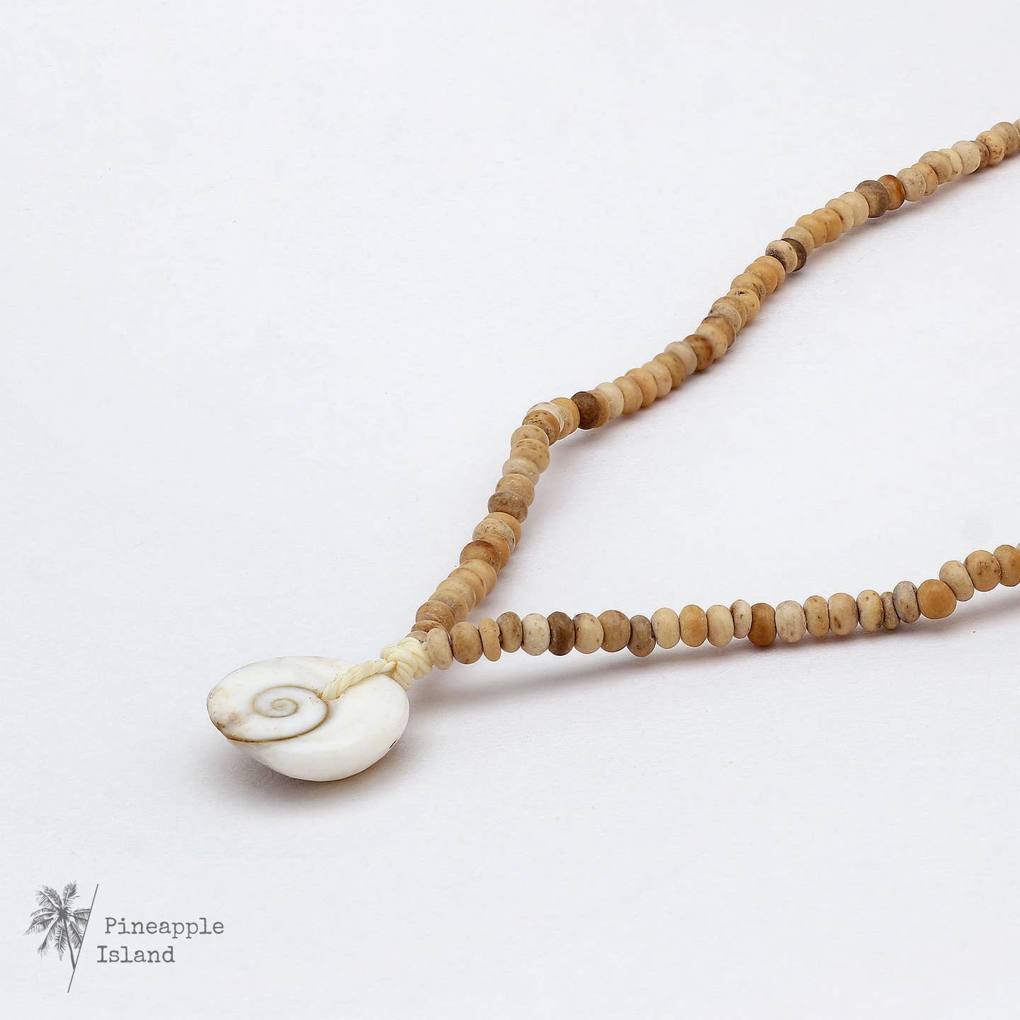 Pineapple Island Natural Wood shiva shell Choker Necklace