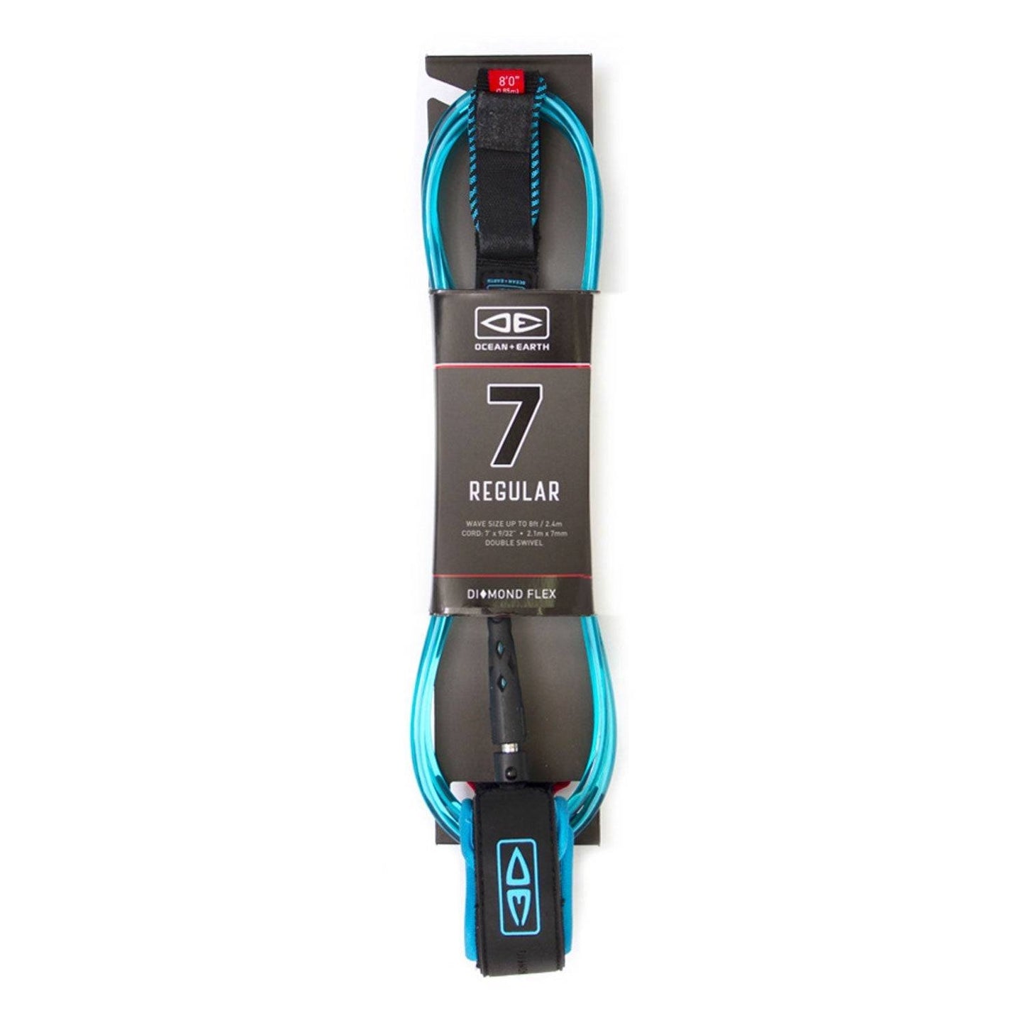 Diamond Flex Regular Surfboard Leash - 7ft Performance