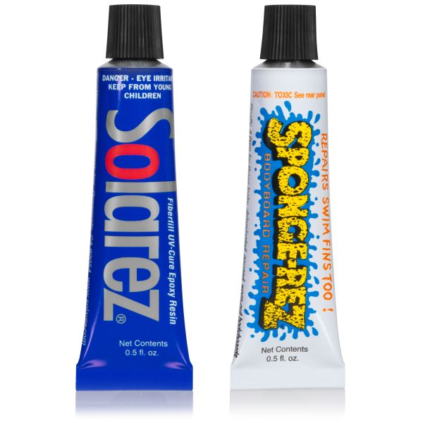 Solarez repair resin tubes for soft boards and bodyboards.