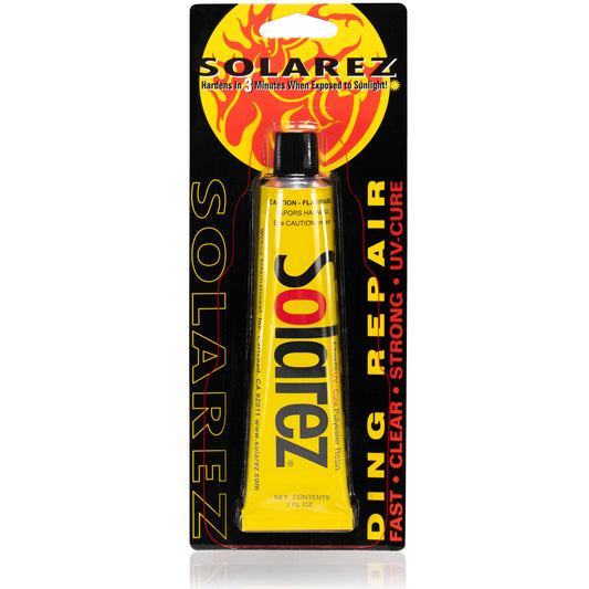 Solarez 2oz Polyester Ding Repair for surfboards, fast UV cure.