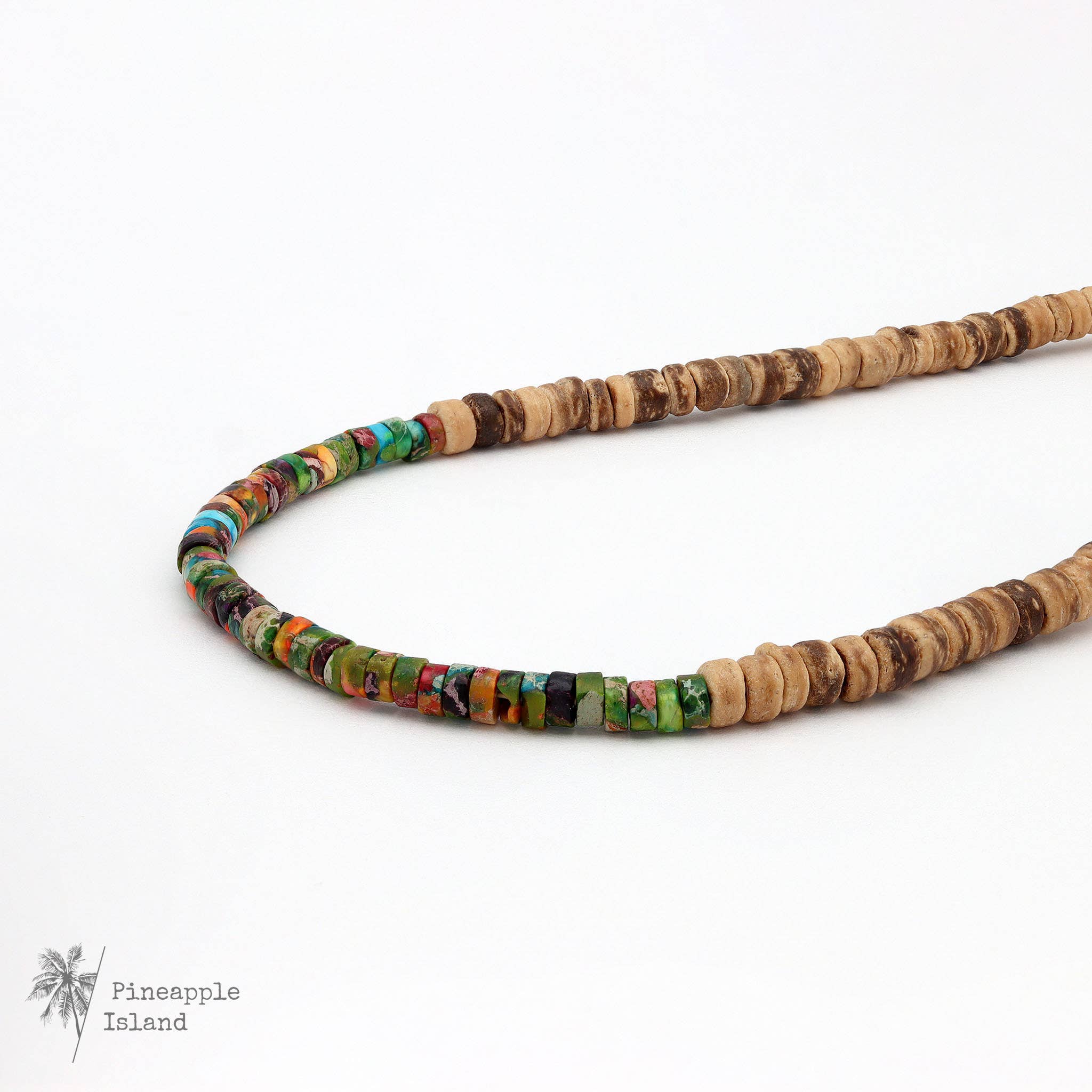 Pineapple island Koʻolau Wood Beaded Necklace