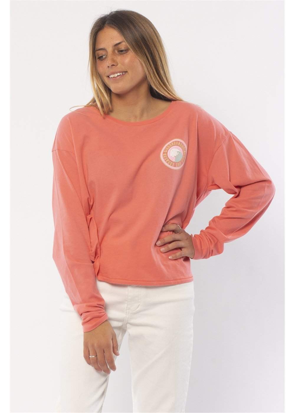 Sisstrevolution Respect The Sea L/S Knit Tee Coral Flame