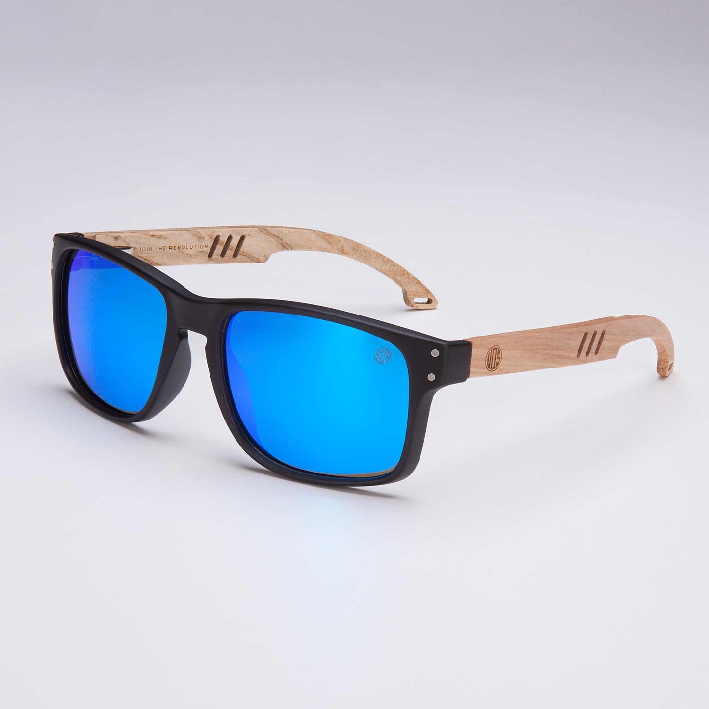Bells Beach Mens Polarised Sunglasses with Wood Arms