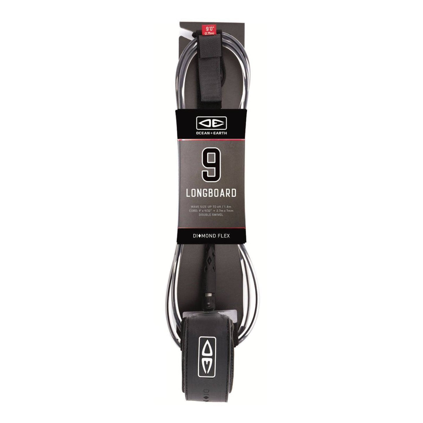 Longboard Leash for Performance - Diamond Flex 9ft