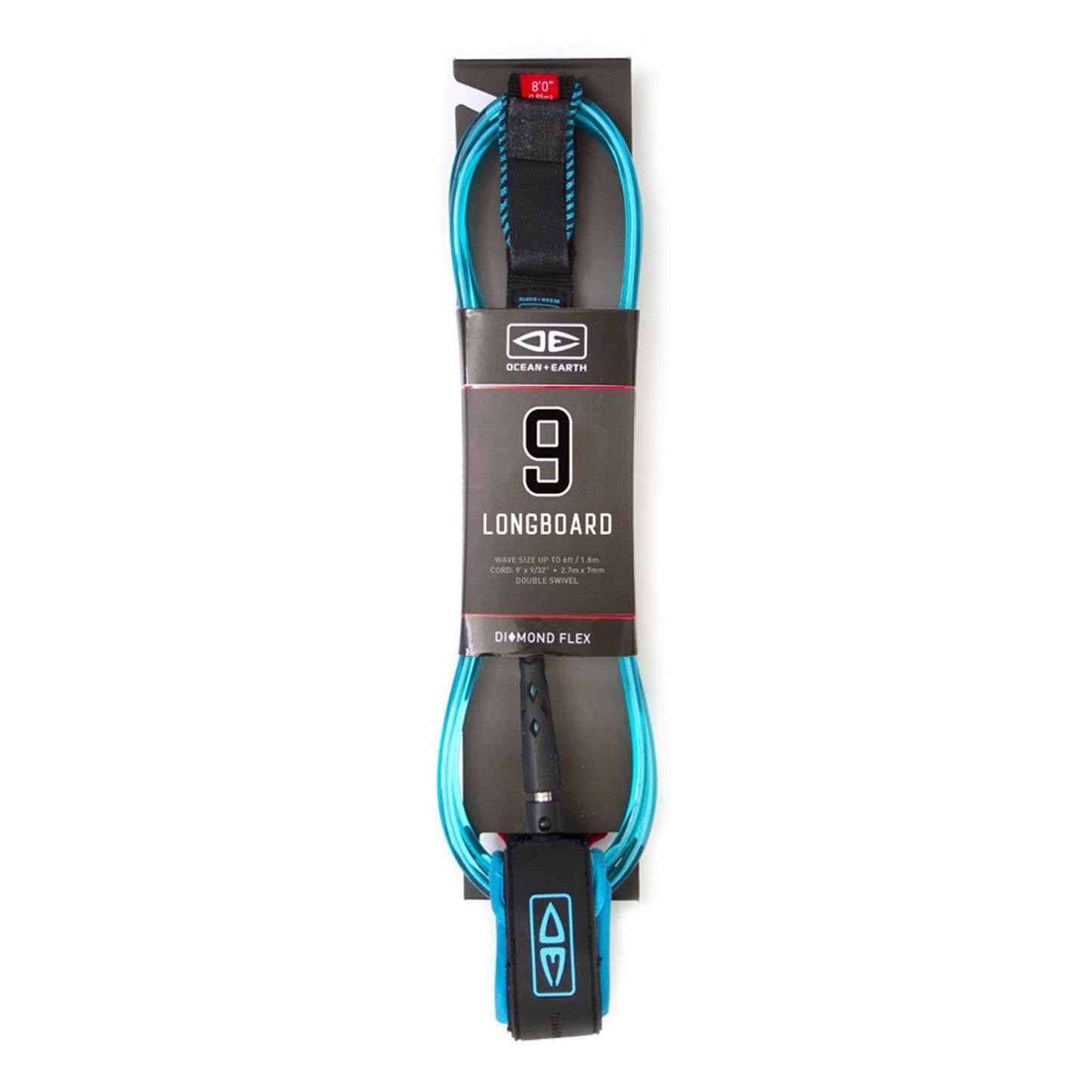 Longboard Leash for Performance - Diamond Flex 9ft