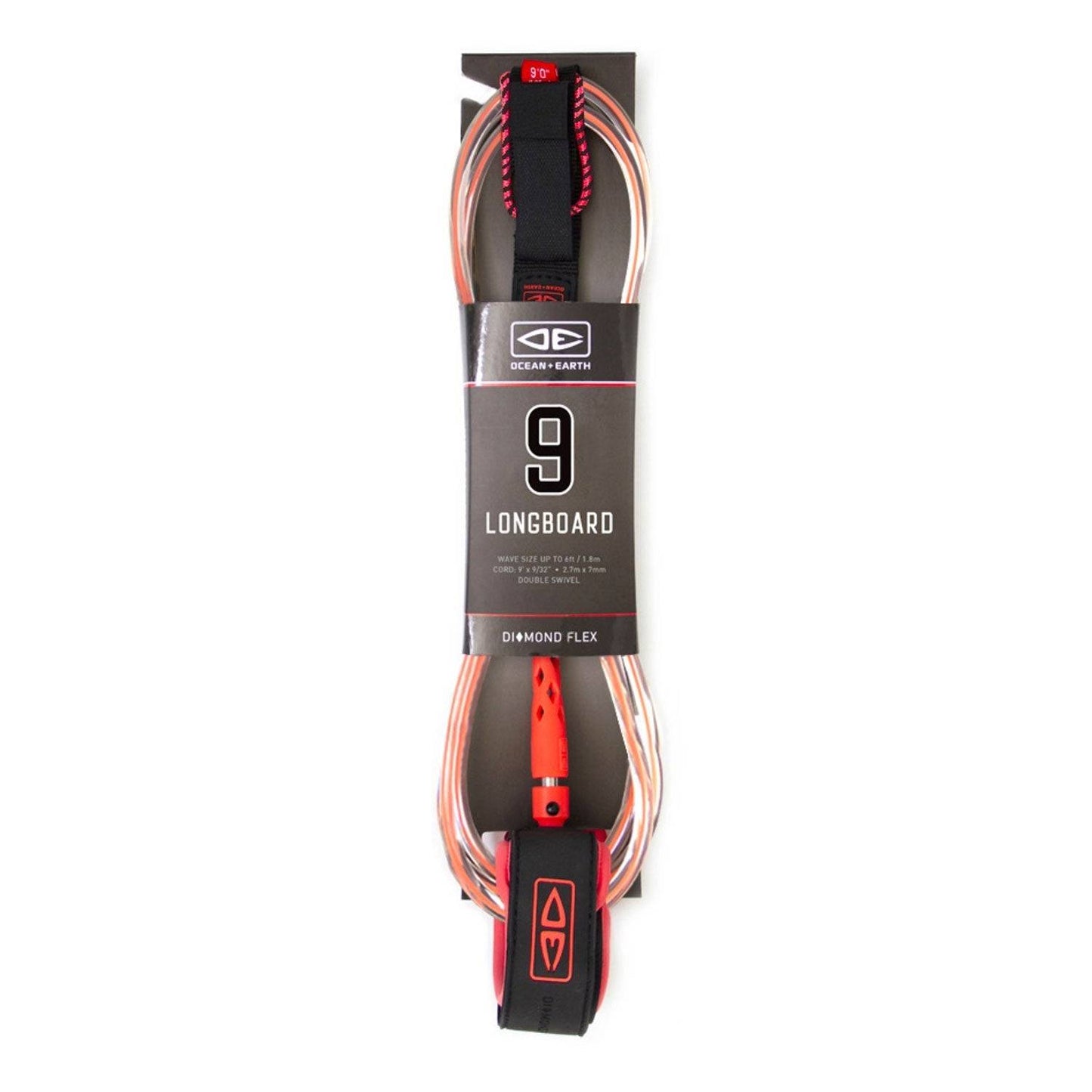 Longboard Leash for Performance - Diamond Flex 9ft