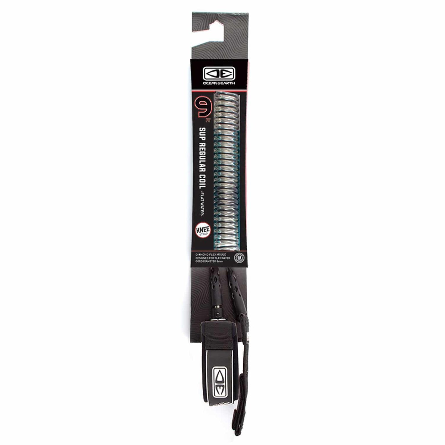 Diamond Flex SUP Knee Coil Leash - 9ft for Paddling