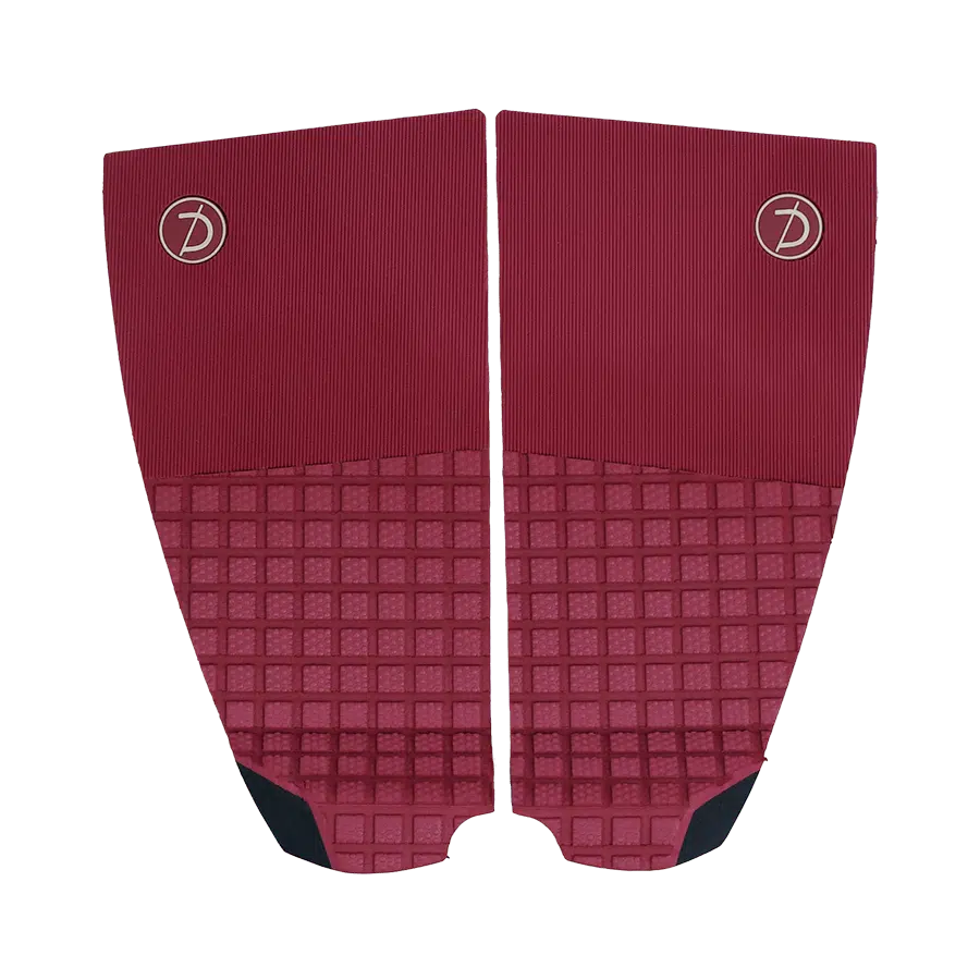 Deflow 2 piece burgundy deck grip for surfing