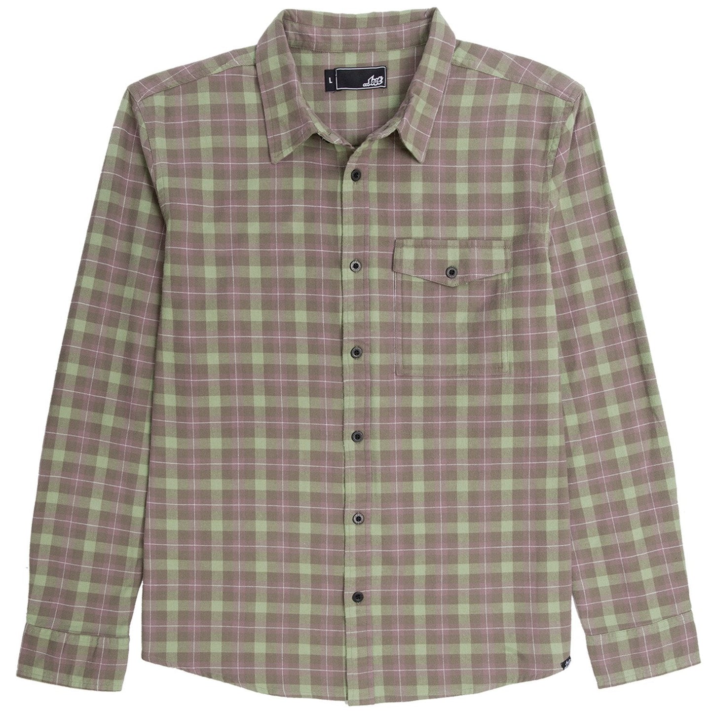 Lost enterprises junction flannel shirt - moss green