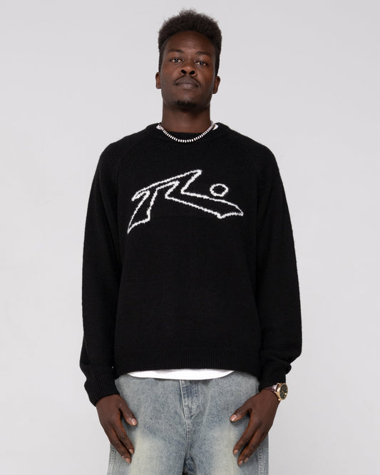 Rusty Lazy Mohair Knitted Crew