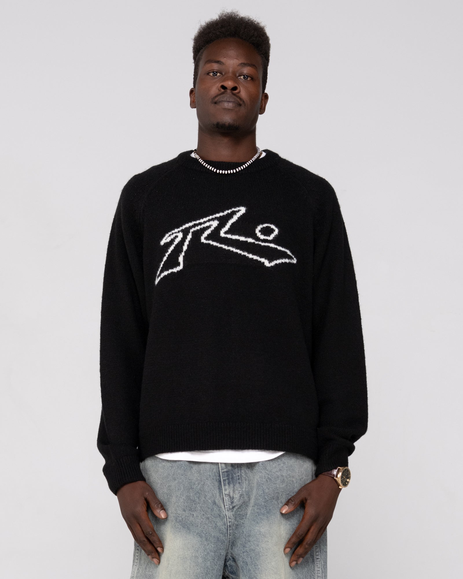 Rusty Lazy Mohair Knitted Crew