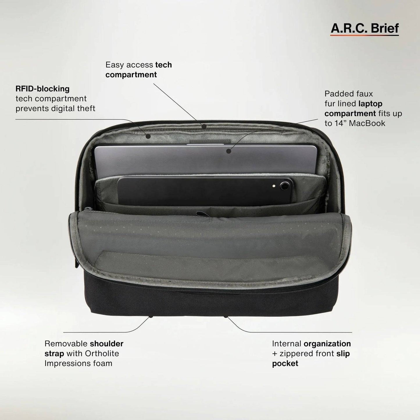 INCASE A.R.C. Brief With ReSpun 100% Recycled Polyester 12L - Black