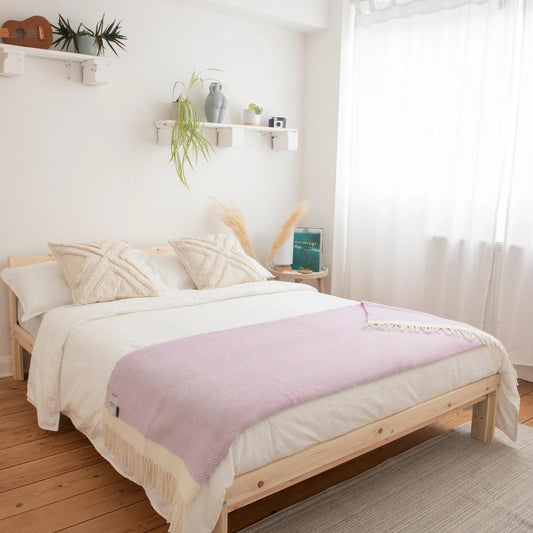 Herringbone Wool Blanket Lilac