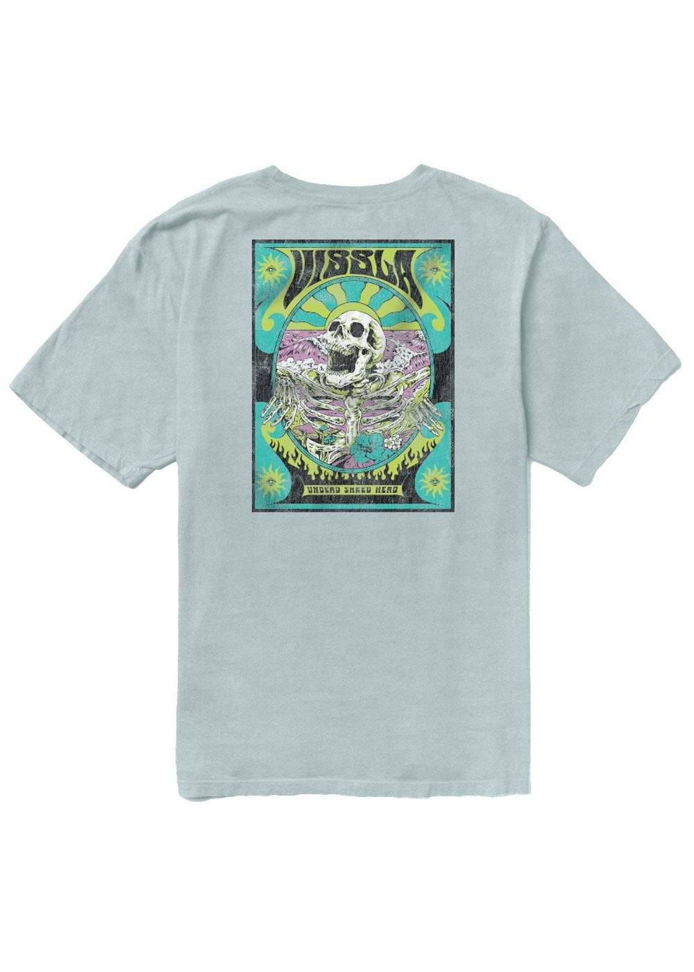 Vissla Undead Shred Head Boys Tee with vibrant skull graphic on the back.