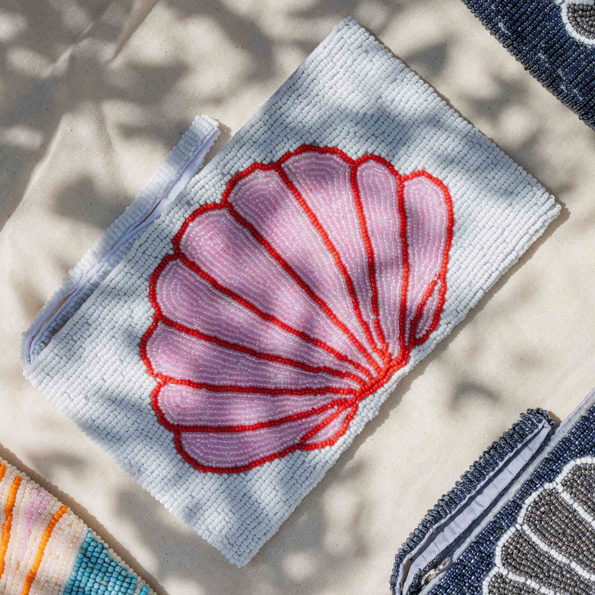 Handmade Shell Beaded Pouch for Daily Essentials