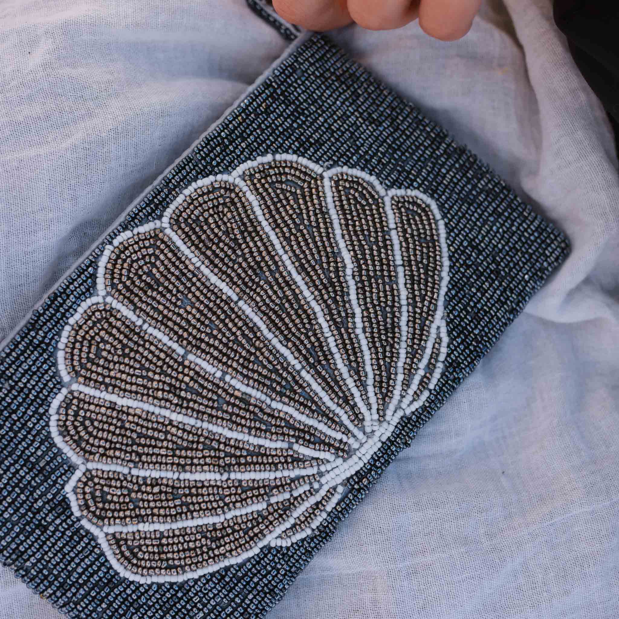 Handmade Shell Beaded Pouch for Daily Essentials