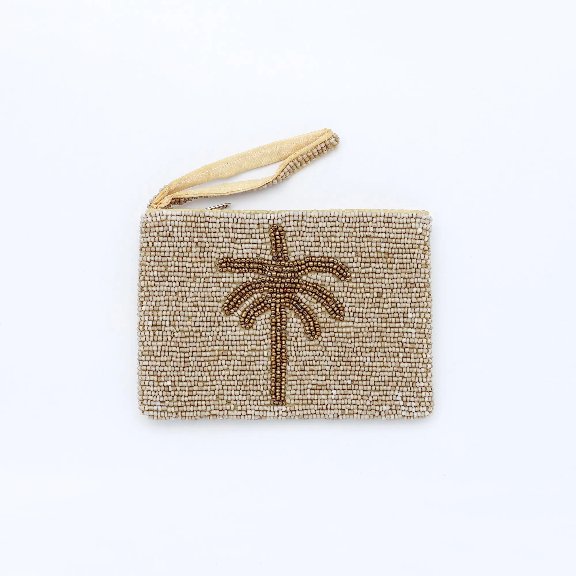 Small Palm Tree Beaded Pouch