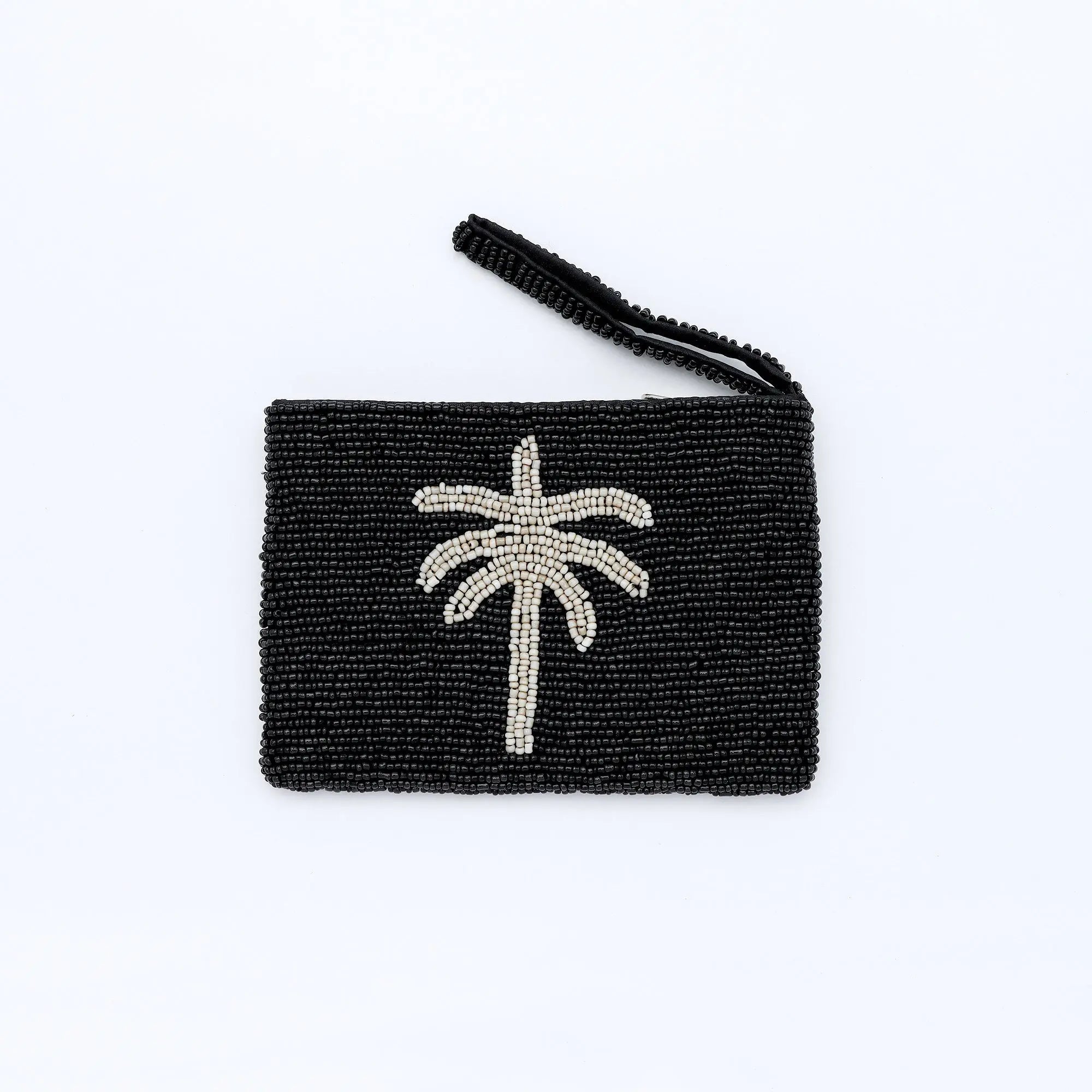 Small Palm Tree Beaded Pouch