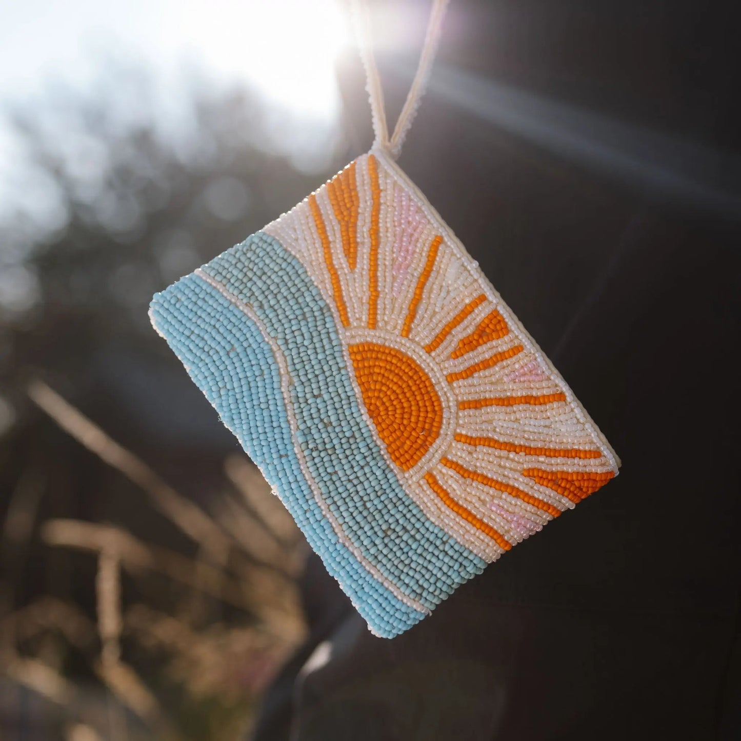 Sunrise Beaded Pouch for Accessories
