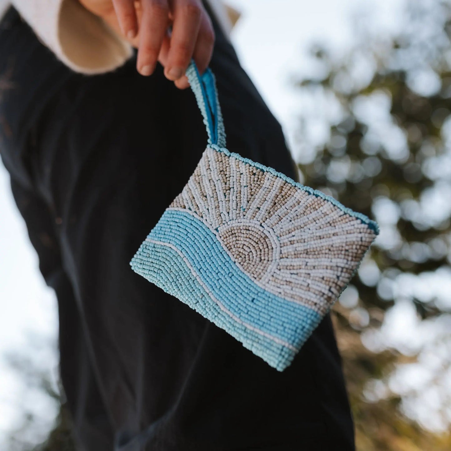 Sunrise Beaded Pouch for Accessories