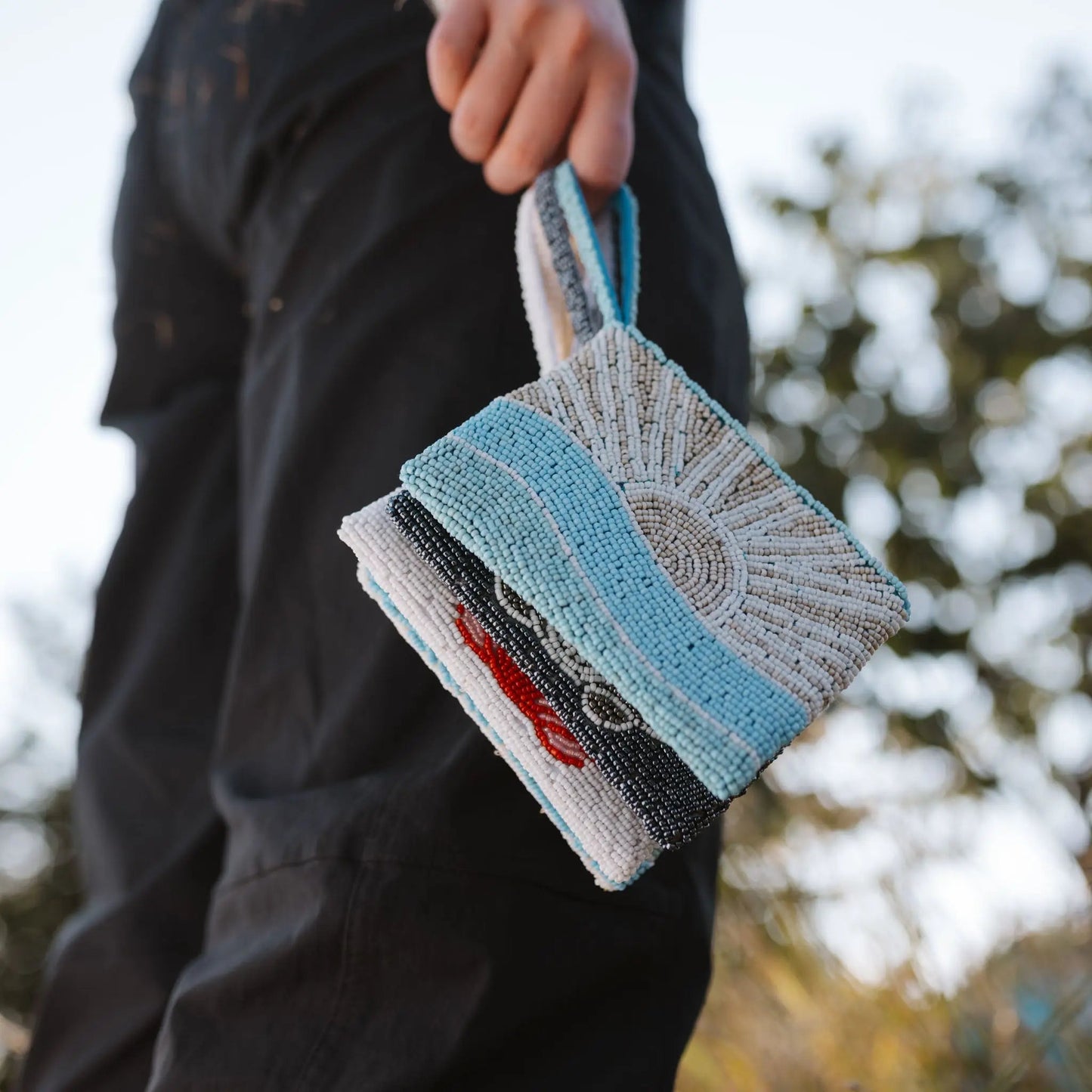 Sunrise Beaded Pouch for Accessories
