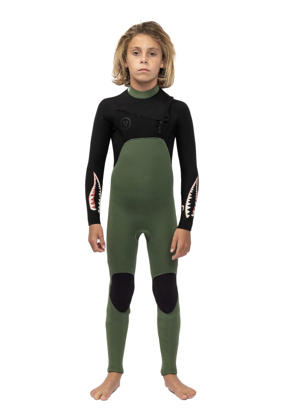 Vissla 7 Seas boys full chest zip wetsuit for water sports