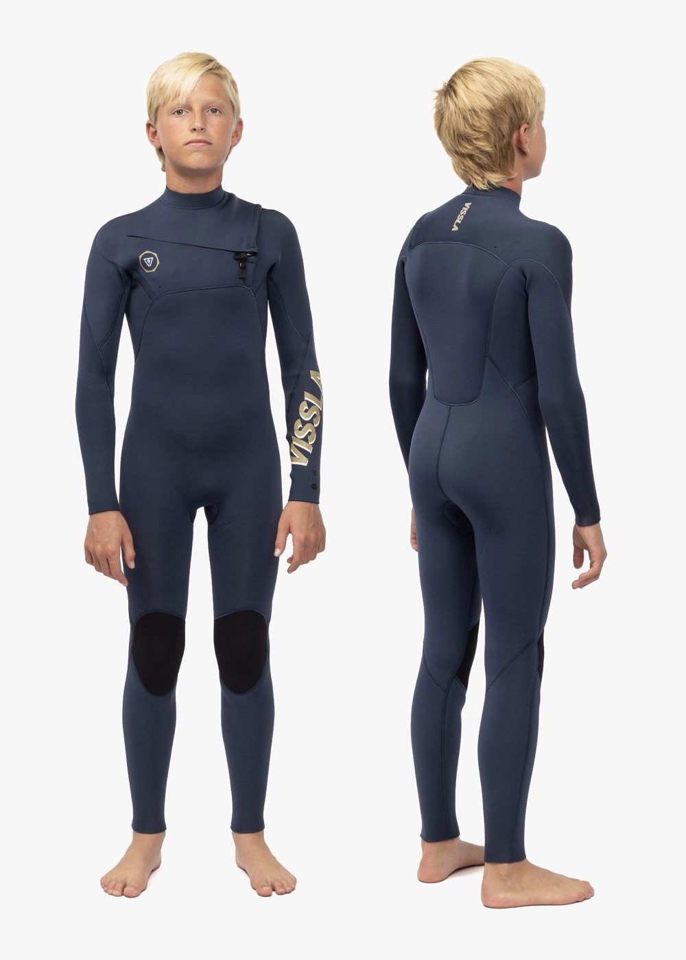 Vissla 7 Seas boys 3-2 full chest zip wetsuit for kids